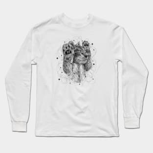 Cat draw with scribble art style Long Sleeve T-Shirt